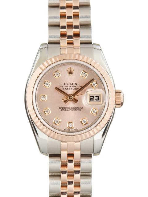 ROLEX Pre-Owned Ladies Datejust Ref 179171 Rose Diamond Dial