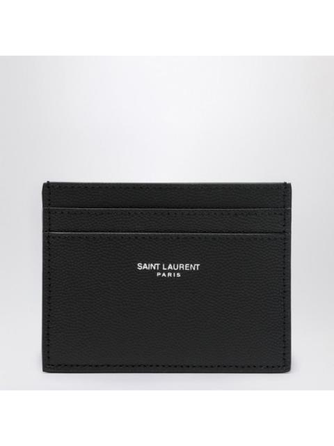 SAINT LAURENT Saint Laurent Black Textured Leather Card Holder Men