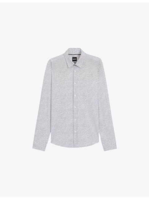 BOSS Graphic-Print Regular-Fit Stretch-Woven Shirt