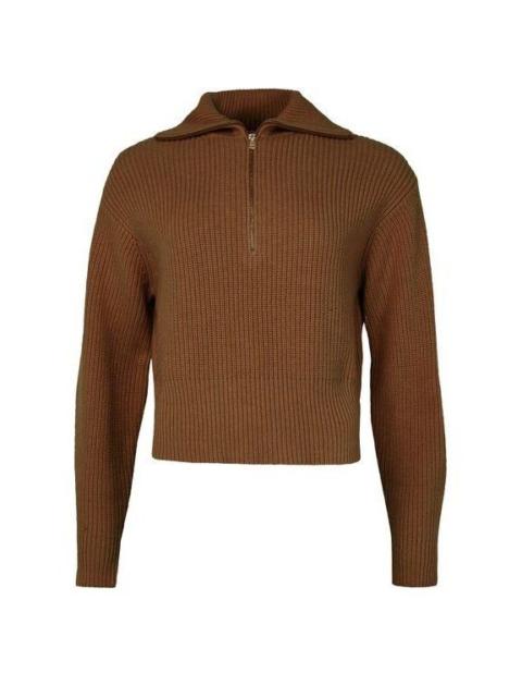 Max Mara MAX MARA Nadar Zip Neck Brown Wool Sweater New & Authentic (