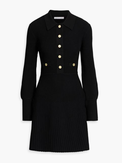 VERONICA BEARD Lauper ribbed-knit mini shirt dress
