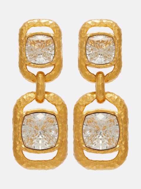 Oscar de la Renta Crystal-embellished drop earrings