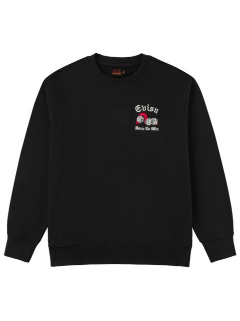 EVISU Poker Lucky Dice Embroidery Sweatshirt - Black
