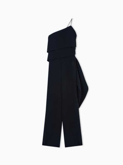 GIORGIO ARMANI ONE-SHOULDER SILK CADY JUMPSUIT