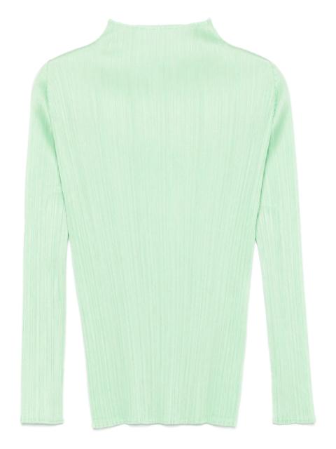 Pleats Please Issey Miyake high-neck pleated blouse
