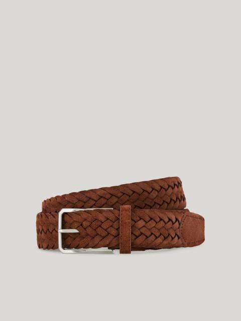 Canali LIGHT BROWN WOVEN SUEDE BELT
