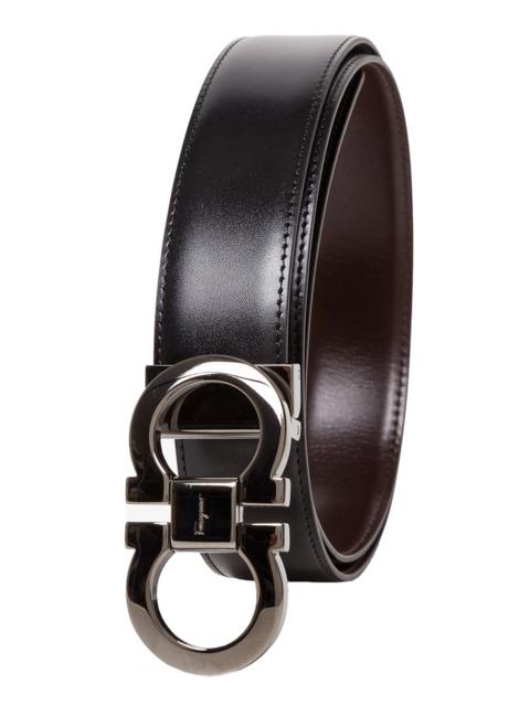 FERRAGAMO Ferragamo Men Black Double Hook Reversible Belt Man