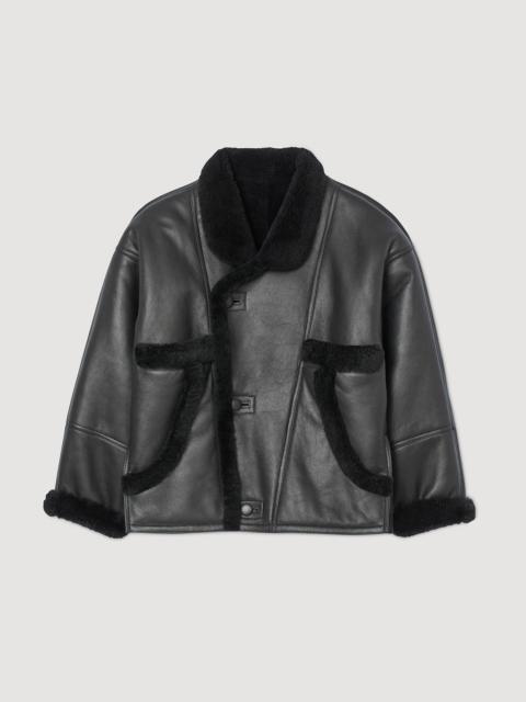 Sandro SHORT SHEARLING COAT