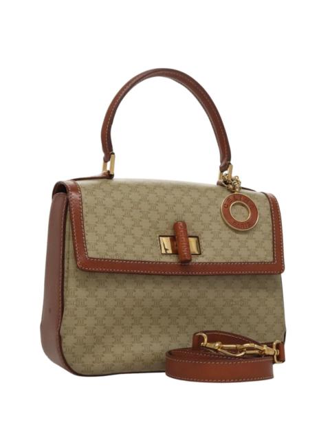 CELINE CELINE Macadam Canvas Hand Bag Beige Gold