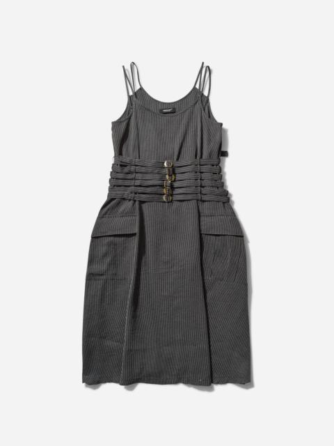 UNDERCOVER Women's Silk Japanese Paper Camisole Dress Black Stripe