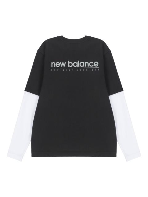 New Balance New Balance Contrasting Colors Sports Round Neck Pullover Black T-Shirt 5DC16063-BK