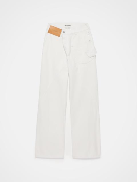 JW Anderson MENS TWISTED WORKWEAR JEANS IN OFF WHITE