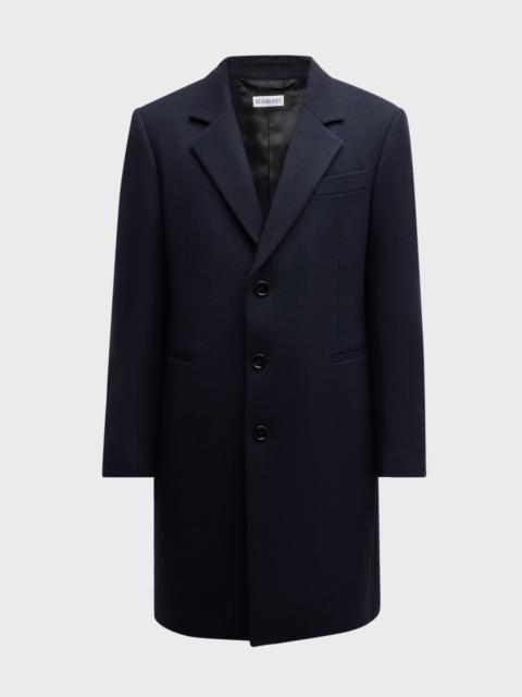 Men's Solid Wool Topcoat