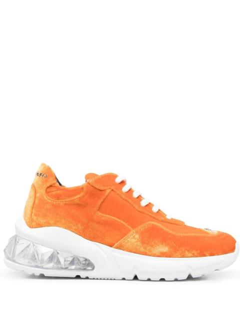 PHILIPP PLEIN velvet low-top sneakers