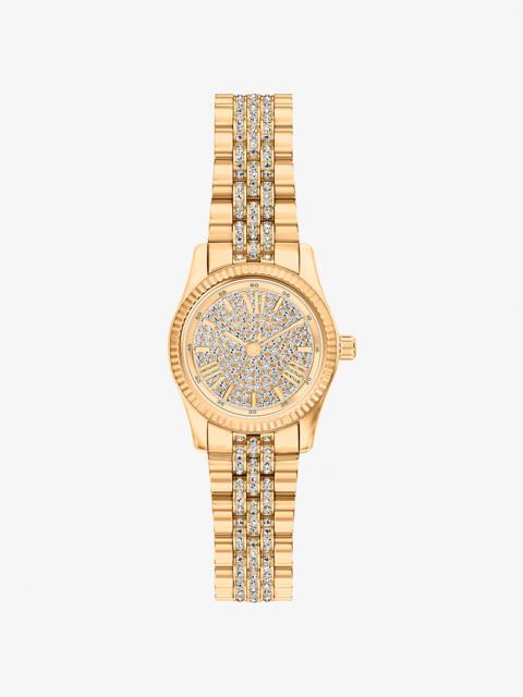 MICHAEL KORS Petite Lexington Pavé Gold-Tone Watch