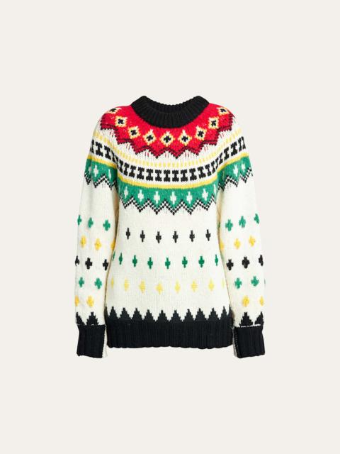 Moncler Intarsia Knit Wool Crewneck