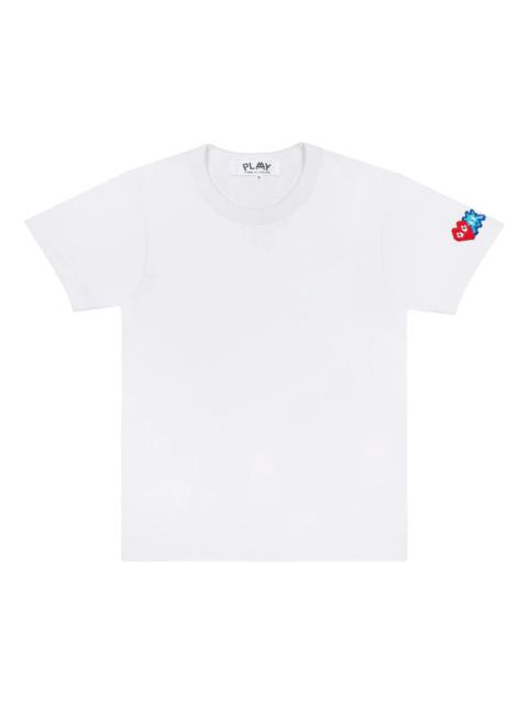COMME des GARCONS PLAY Invader T-Shirt Red And Blue Sleeve Emblem 'White' AZ-T328-051