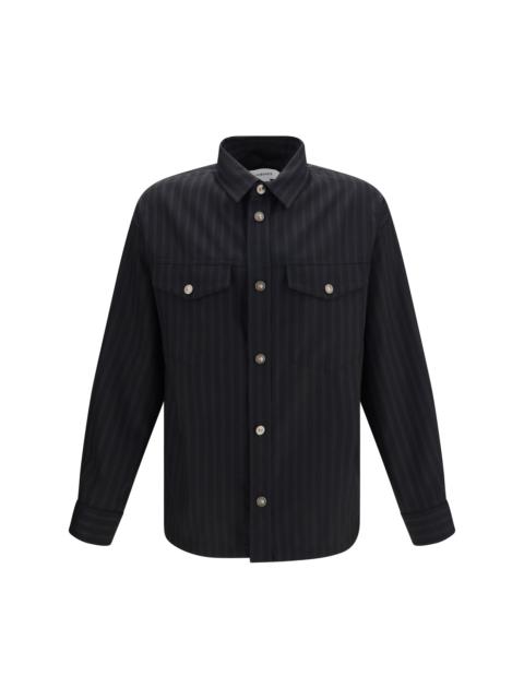 VERSACE Versace Greca Monogram Jacquard Wool Shirt Black