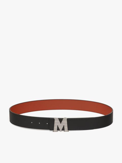 MCM Claus Fluted M Reversible Belt 1.5” in Embossed Leather