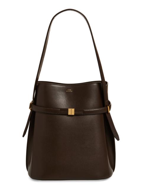 TOTEME TOTEME Belted Leather Bucket Bag in Bark at Nordstrom