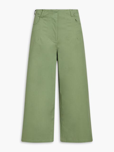 STAUD Luca cropped cotton-blend twill wide-leg pants