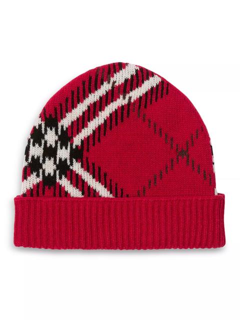 Burberry Check Cashmere Blend Beanie - Exclusive