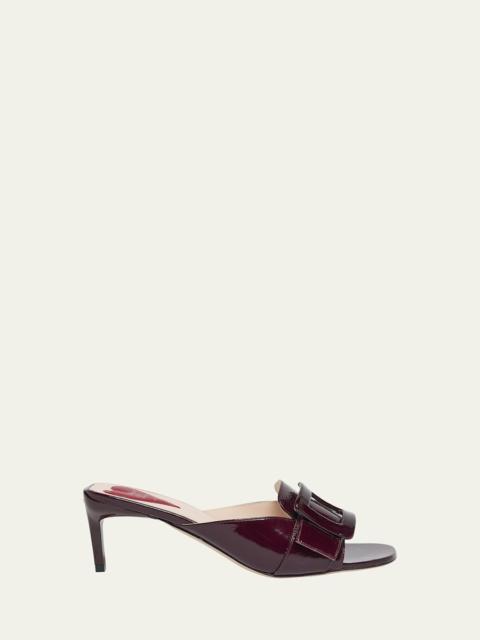 Roger Vivier Patent Leather Buckle Mule Sandals