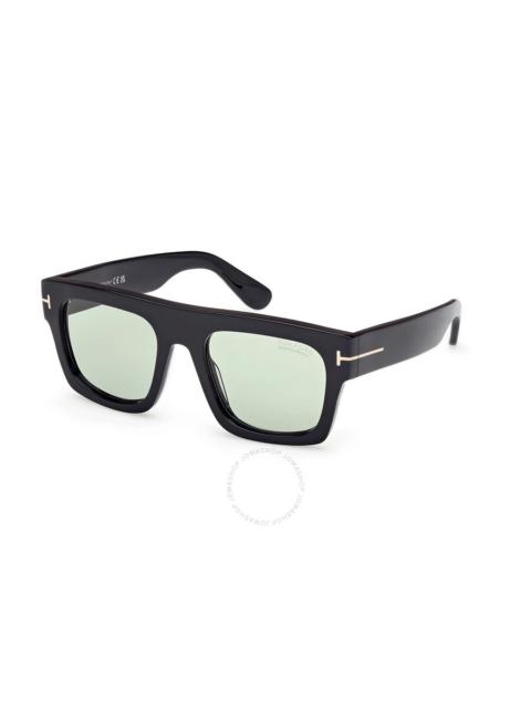 TOM FORD Tom Ford Fausto Green Photochromatic Browline Men's Sunglasses FT0711 01N 53