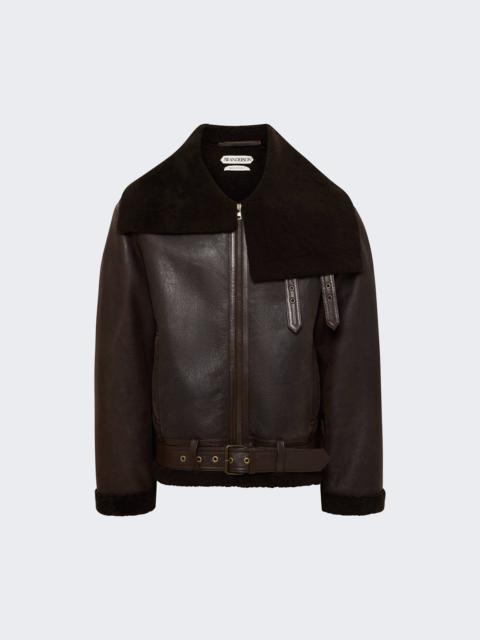 JW Anderson Shearling Jacket Chocolate Brown And Brown