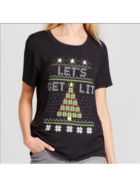 Other Designers Fifth Sun - “Let’s Get Lit” Funny Ugly Christmas T-Shirt