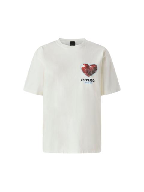 heart-print cotton T-shirt
