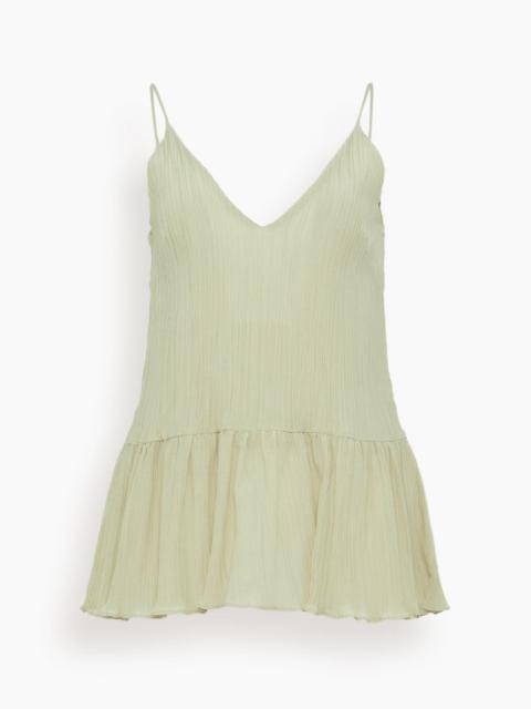 BITE Studios Lily Textured Flounce Top in Lime Blossom