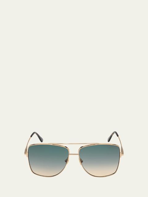 TOM FORD Reggie Metal Aviator Sunglasses