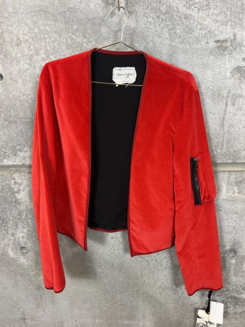 Greg Lauren GREG LAUREN RED VELVET CROPPED KIMONO JACKET