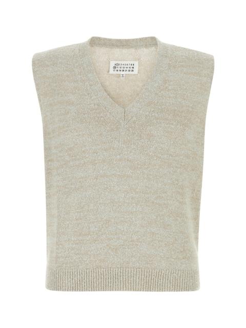 Maison Margiela Melange grey cotton blend vest