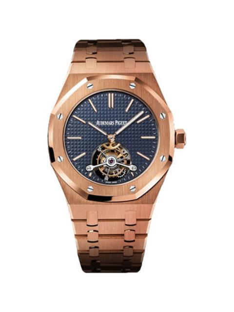 Audemars Piguet Audemars Piguet Royal Oak Extra Thin Tourbillon Blue Dial 18 kt Rose Gold Men's Watch 26510OR.OO.122