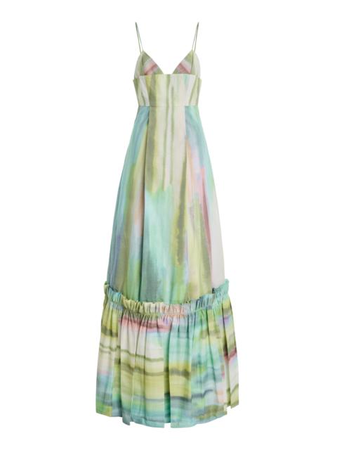 ALEXIS Danelle Printed Cotton-Blend Maxi Dress green