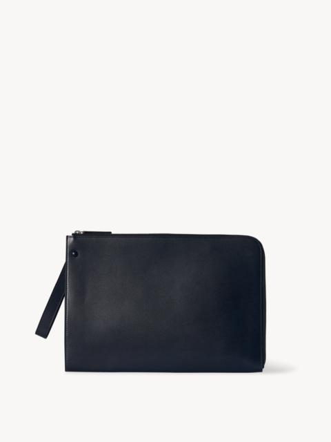 The Row Large Portfolio Wristlet in Leather