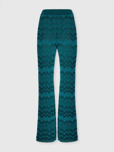 Missoni Straight Long Pants in Chevron Pattern