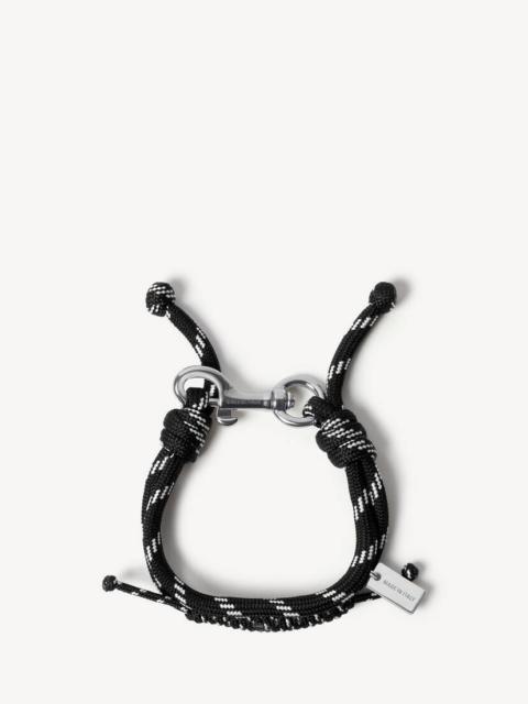 BALENCIAGA Malibu Cord Bracelet in Black/white/shiny Silver