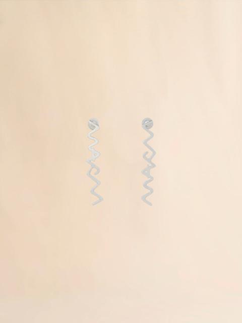 Marni PALLADIUM METAL MARNI SYMBOL DROP EARRINGS
