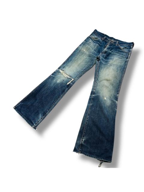 Vintage Flared Wrangler Hidden Rivet Distressed Denim Jeans