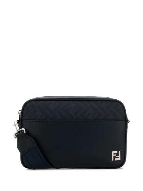 FENDI Fendi Men Midnight Blue Leather Camera Case Crossbody Bag