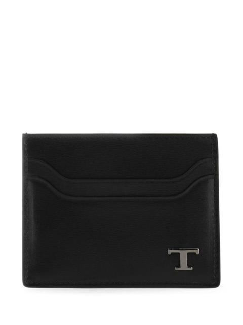 TOD'S Black Leather Card Holder