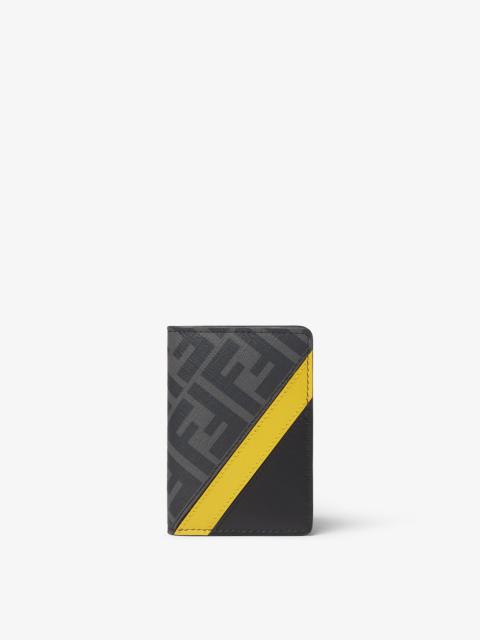 FENDI Compact bi-fold card holder with three inside card slots and one flat pocket inside and on the back.