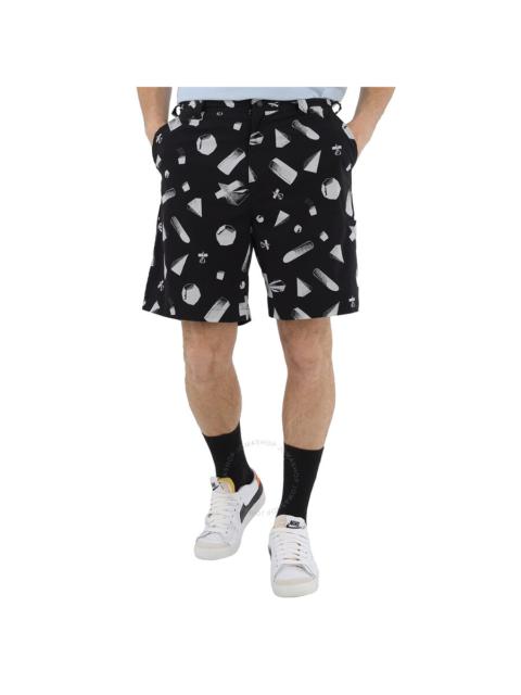 Undercover Men's Black Abstract Geometric Print Shorts