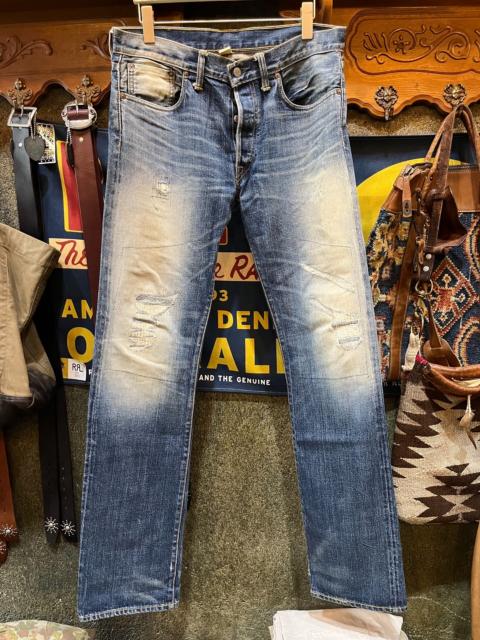 RRL by Ralph Lauren RRL Ralph Lauren distressed beige denim pants by Ralph Lauren