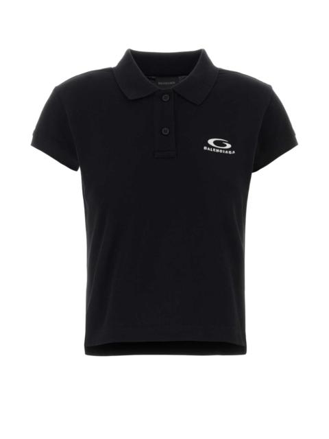 BALENCIAGA Balenciaga Women Black Piquet Polo Shirt