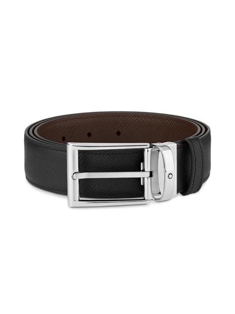 Montblanc Montblanc Trapeze Reversible Leather Belt in Black/Brown at Nordstrom
