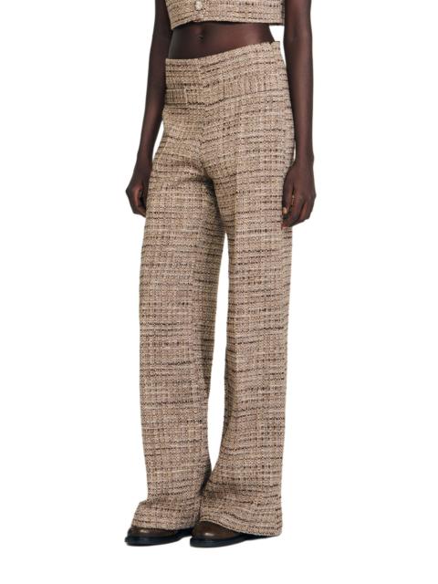 Sandro SANDRO Decorative tweed trousers in Brown at Nordstrom